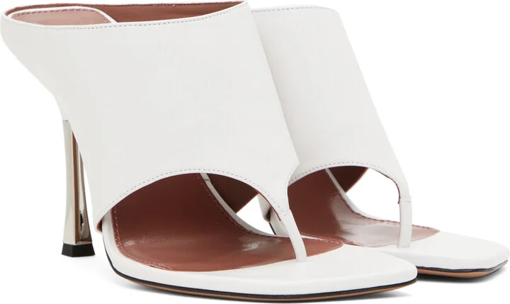 Paris Texas White Lorena Thong 100 Mules - Image 4