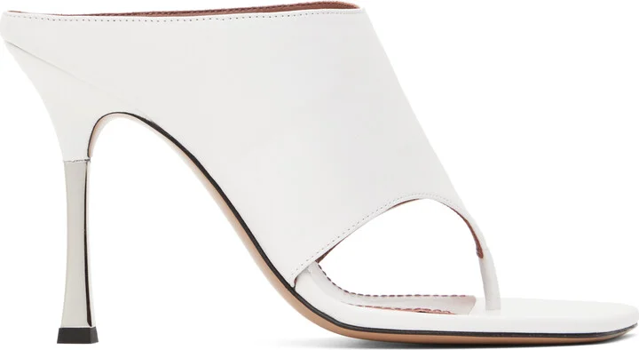 Paris Texas White Lorena Thong 100 Mules