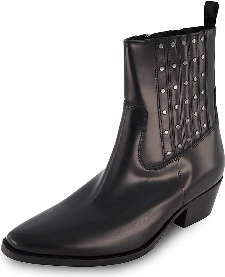 Paris White Label Studded Leather Chelsea Boots - Image 2