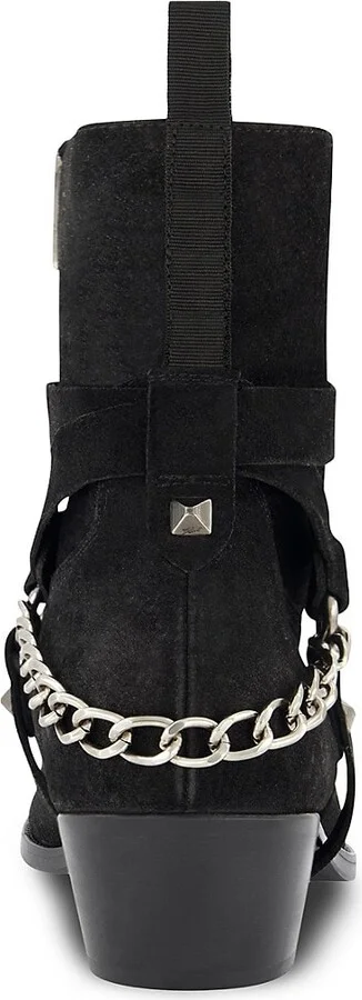 Paris White Label Studded Suede & Leather Boots - Image 3