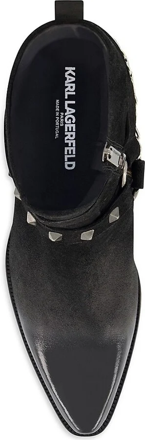 Paris White Label Studded Suede & Leather Boots - Image 5