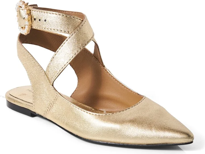 Parisa Ankle Strap Pointed Toe Flat