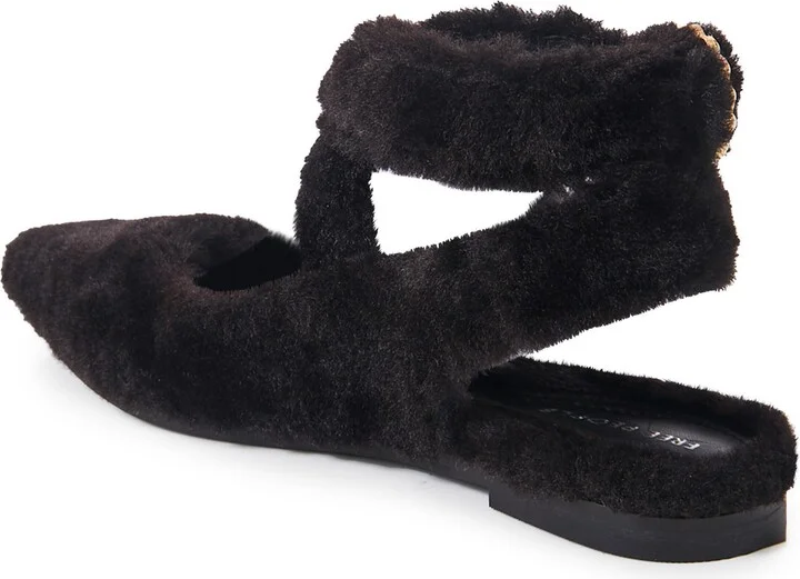 Parisa Faux Shearling Ankle Strap Flat - Image 2