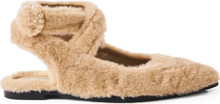 Parisa Faux Shearling Ankle Strap Flat - Image 4