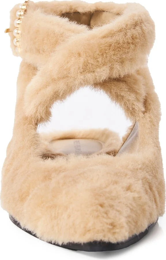 Parisa Faux Shearling Ankle Strap Flat - Image 5