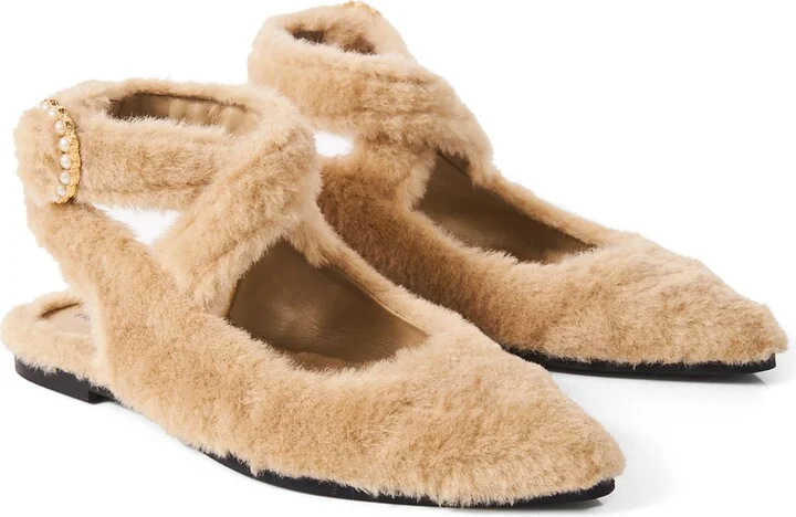 Parisa Faux Shearling Ankle Strap Flat - Image 8