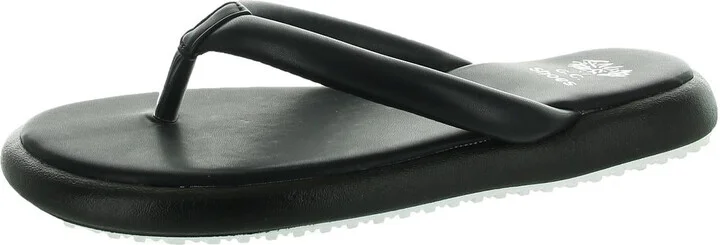 Parisa Womens Faux Leather Slip-On Slide Sandals