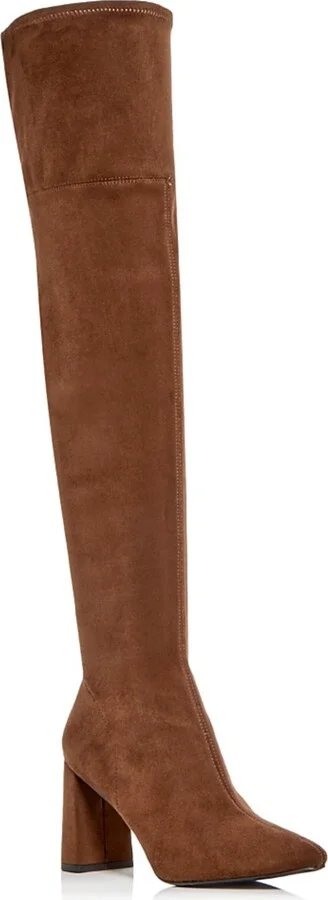 Parisah 2 Womens Faux Suede Pointed Toe Over-The-Knee Boots