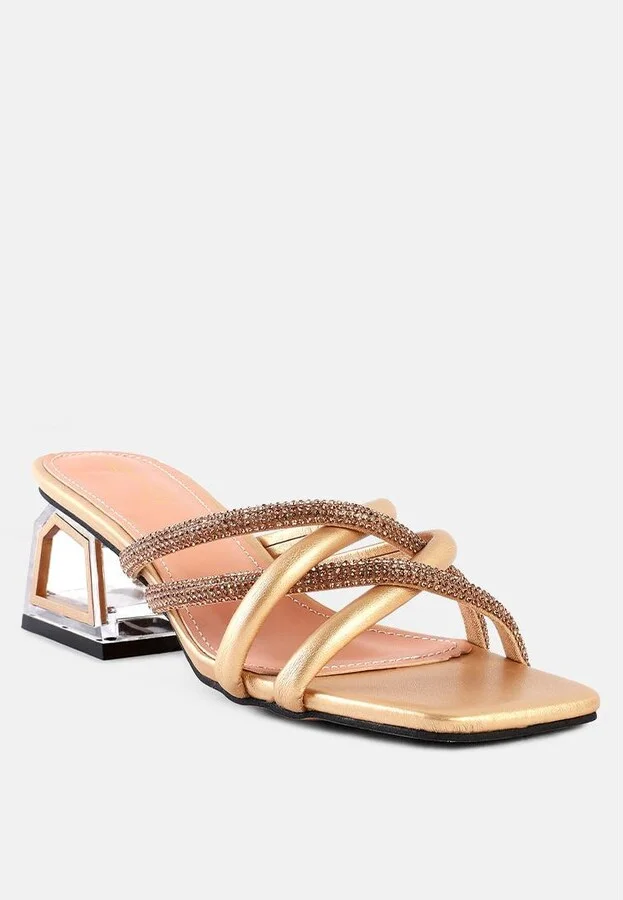 Parisian Cut Rhinestone Embellished Strap Sandals - Image 2