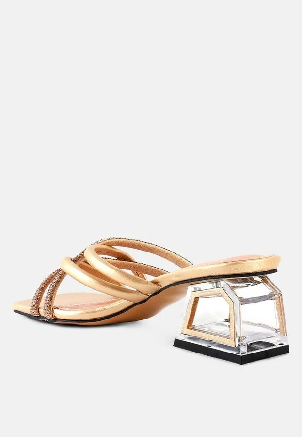Parisian Cut Rhinestone Embellished Strap Sandals - Image 3