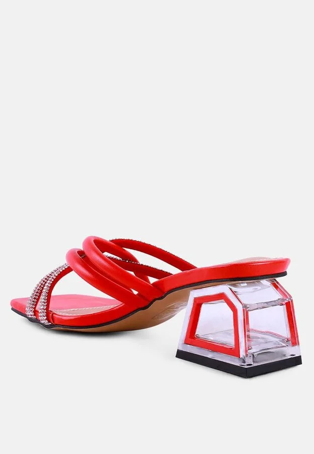 Parisian Cut Rhinestone Embellished Strap Sandals - Image 4