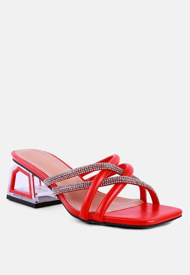 Parisian Cut Rhinestone Embellished Strap Sandals - Image 5