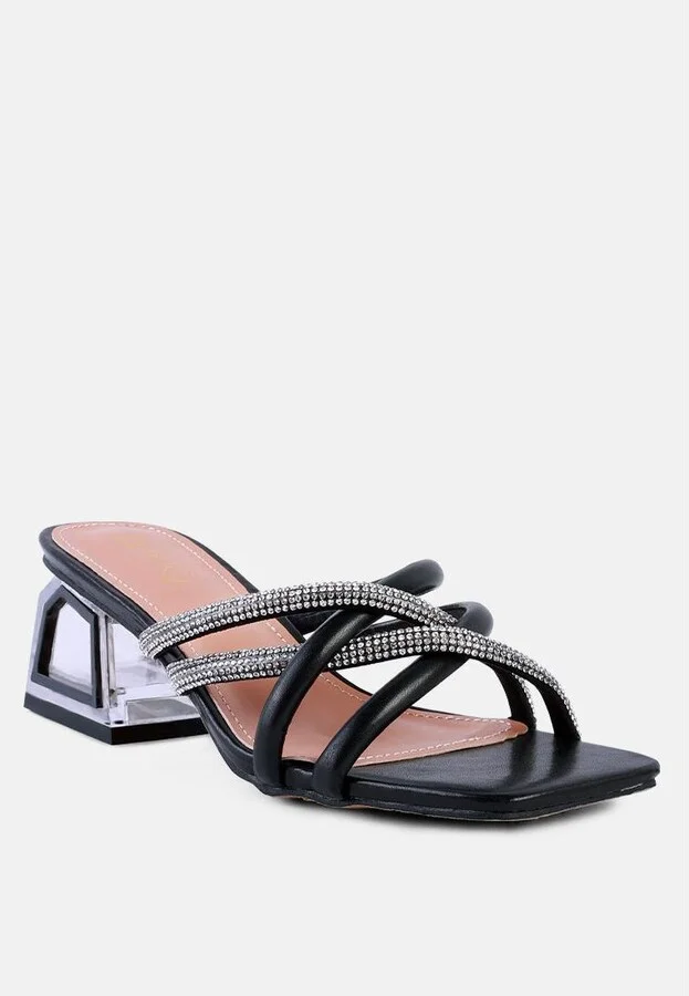 Parisian Cut Rhinestone Embellished Strap Sandals - Image 7
