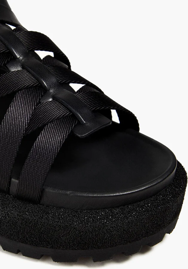 Park grosgrain and leather platform sandals - Image 4