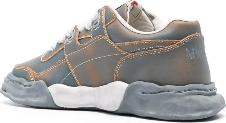 Parker faded-effect leather sneakers - Image 3