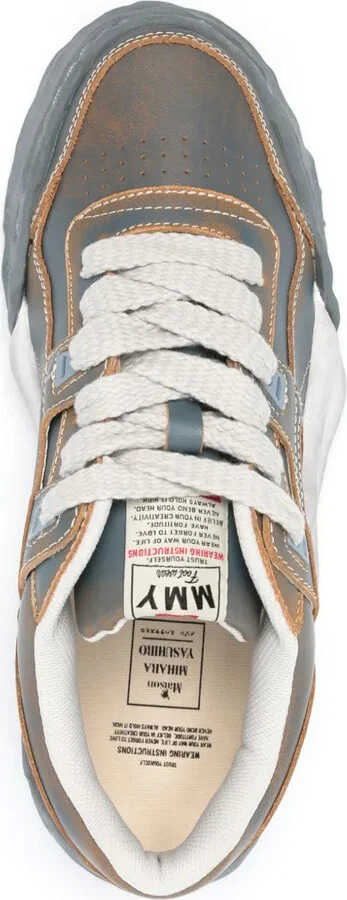 Parker faded-effect leather sneakers - Image 4