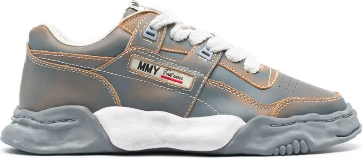 Parker faded-effect leather sneakers