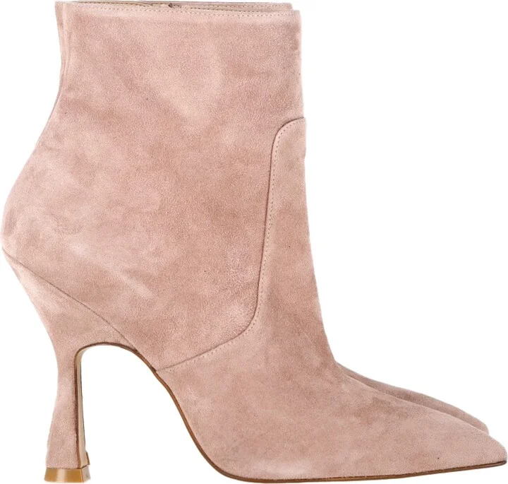 Parton Ankle Boots in Pink Suede