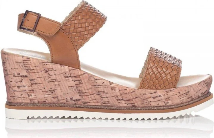 Pasadena Leather Wedge In Cognac Nappa