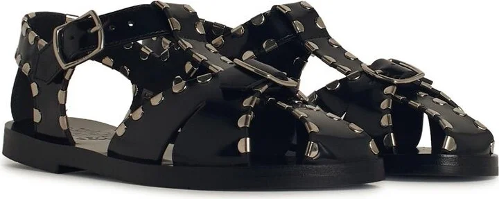 'pasely' Black Leather Sandals - Image 2