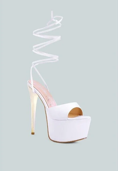 Passion Fruit Dramatic Platform Lace-Up Heel Sandals Women - Image 3