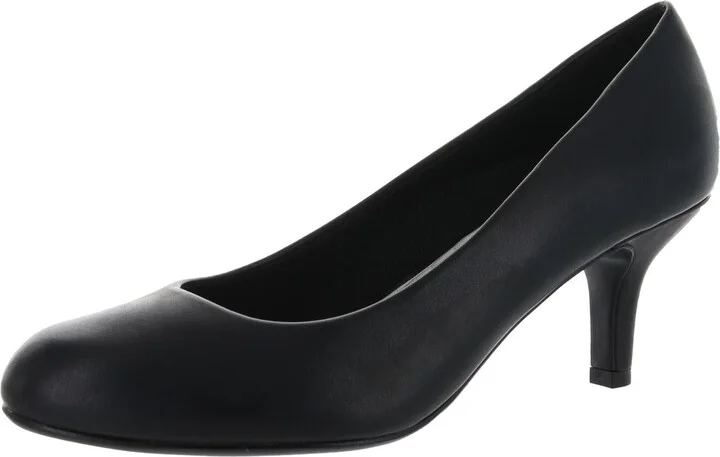 Passion Womens Faux Leather Comfort Dress Heels