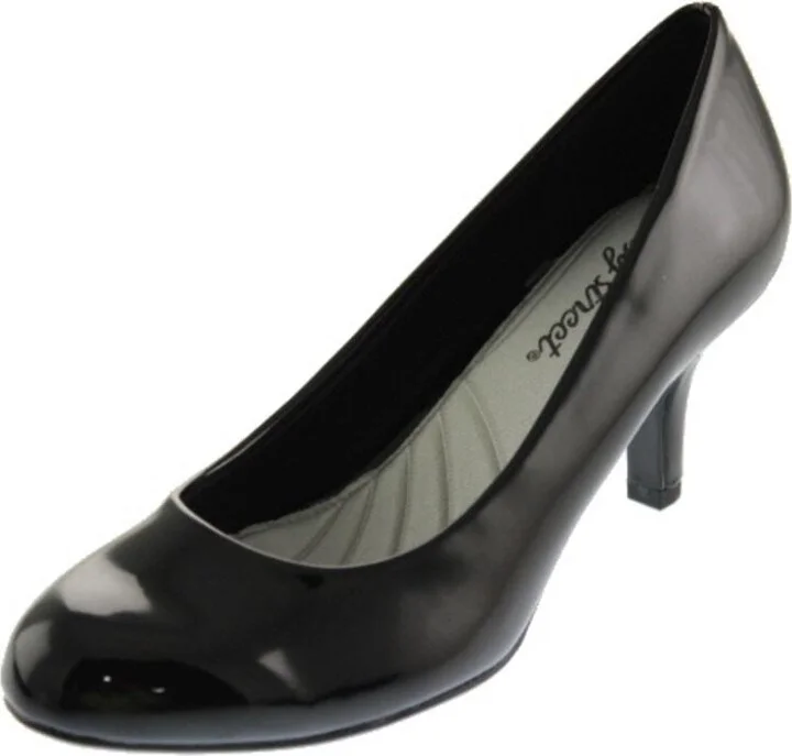 Passion Womens Patent Round Toe Dress Pumps