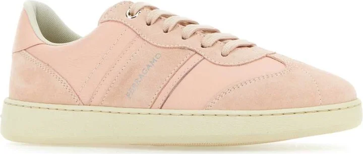 Pastel Pink Leather And Suede Achille Sneakers - Image 2