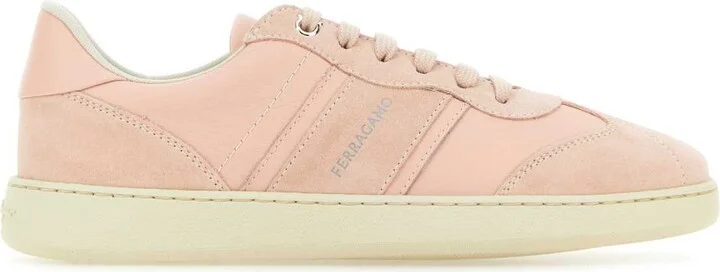 Pastel Pink Leather And Suede Achille Sneakers