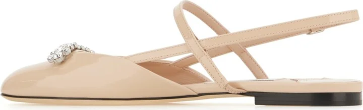 Pastel Pink Leather Belinda Ballerinas - Image 3