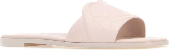 Pastel Pink Leather Slippers - Image 2