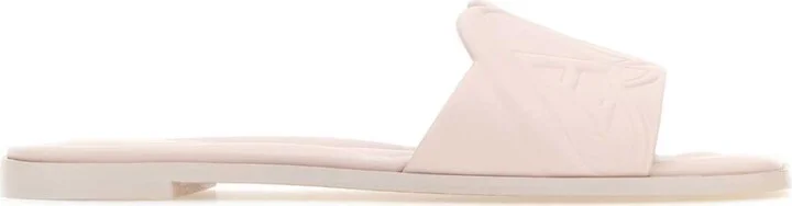 Pastel Pink Leather Slippers