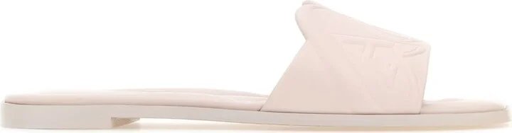 Pastel Pink Leather Slippers