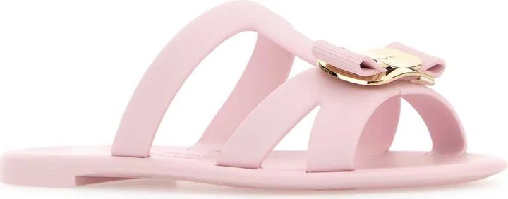 Pastel Pink Rubber Lilou Slippers - Image 2