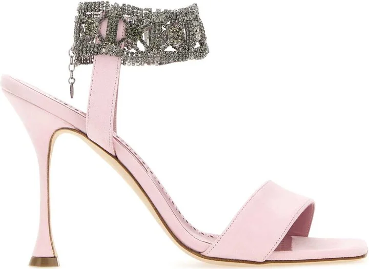 Pastel Pink Suede Lierasan Sandals