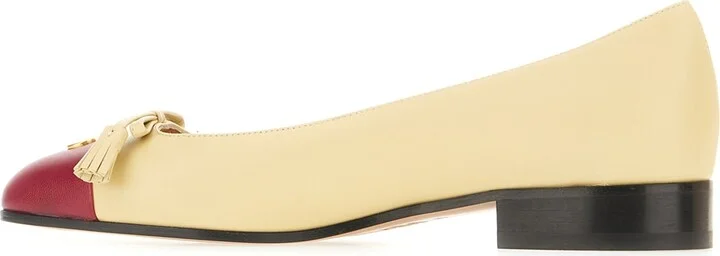 Pastel Yellow Leather Ballerinas - Image 3