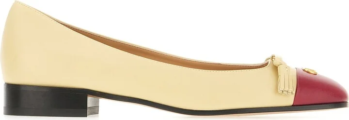 Pastel Yellow Leather Ballerinas