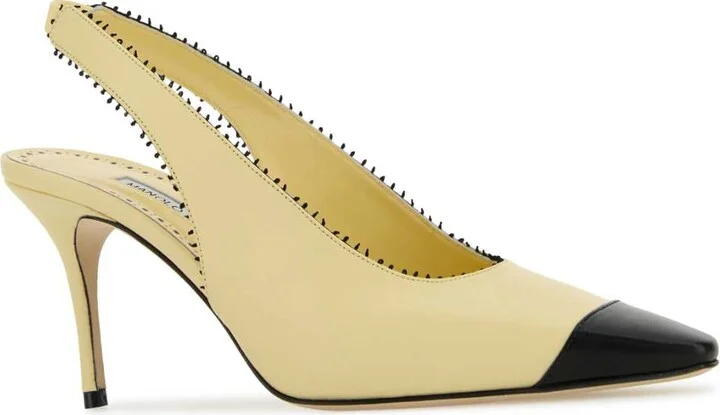 Pastel Yellow Nappa Leather Gaius Pumps - Image 2