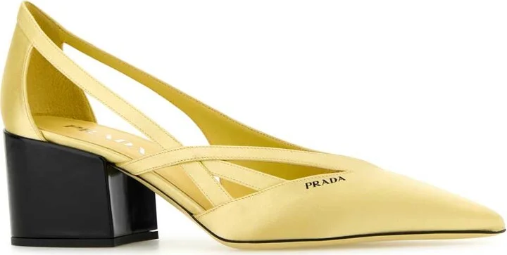 Pastel Yellow Satin Pumps - Image 2