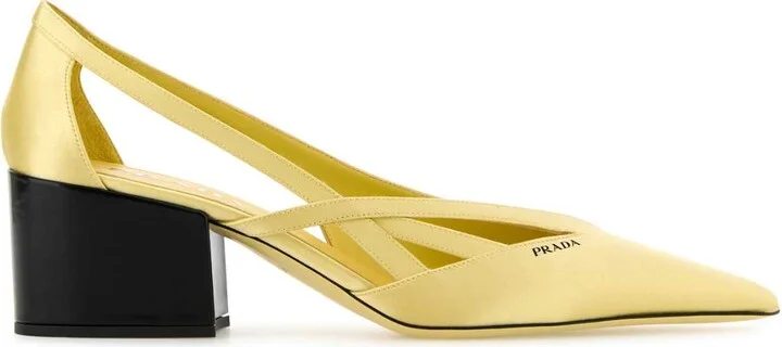 Pastel Yellow Satin Pumps