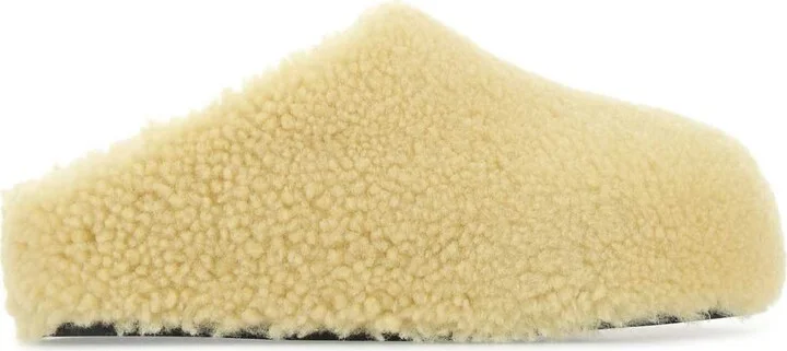 Pastel Yellow Shearling Giuly Slippers