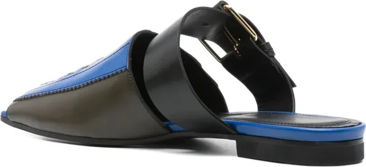 Patch buckle-detail patchwork mules - Image 3