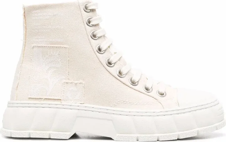 Patch-Detail High-Top Sneakers