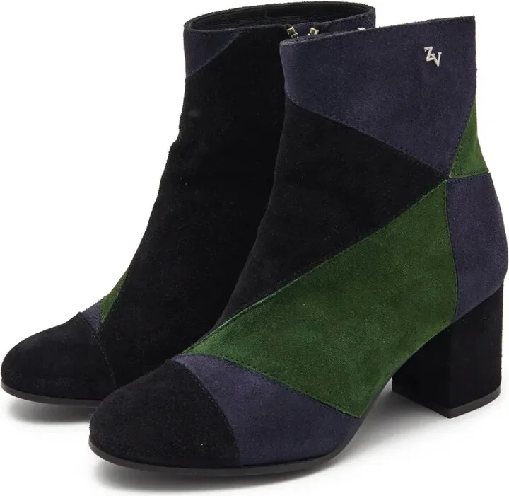 Patchwork Block-Heels Boots - Image 2