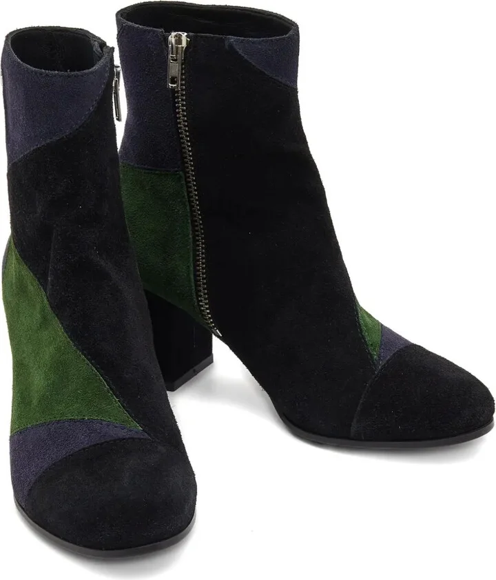 Patchwork Block-Heels Boots - Image 5