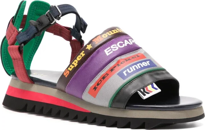 Patchwork Buckled Sandals - Image 2