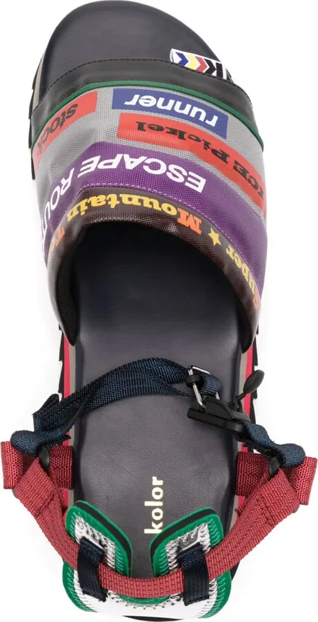 Patchwork Buckled Sandals - Image 4