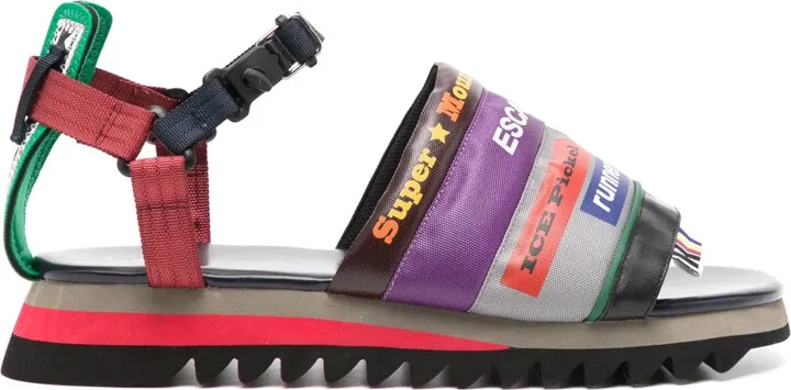 Patchwork Buckled Sandals