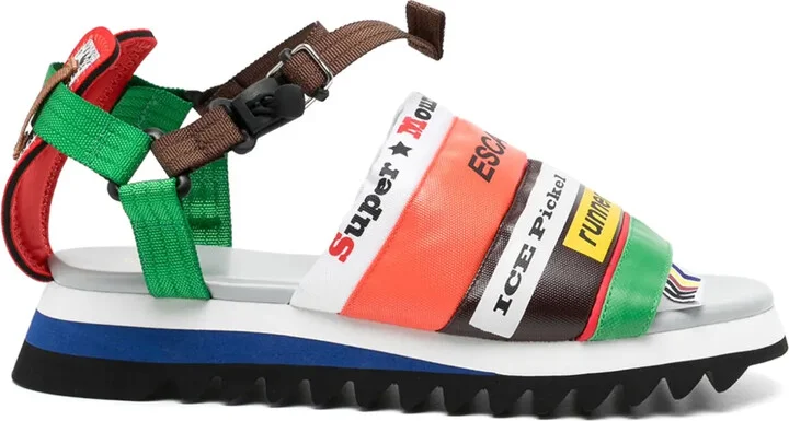 Patchwork Buckled Sandals