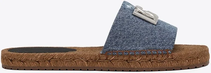 Patchwork Denim DG Logo Flat Slides